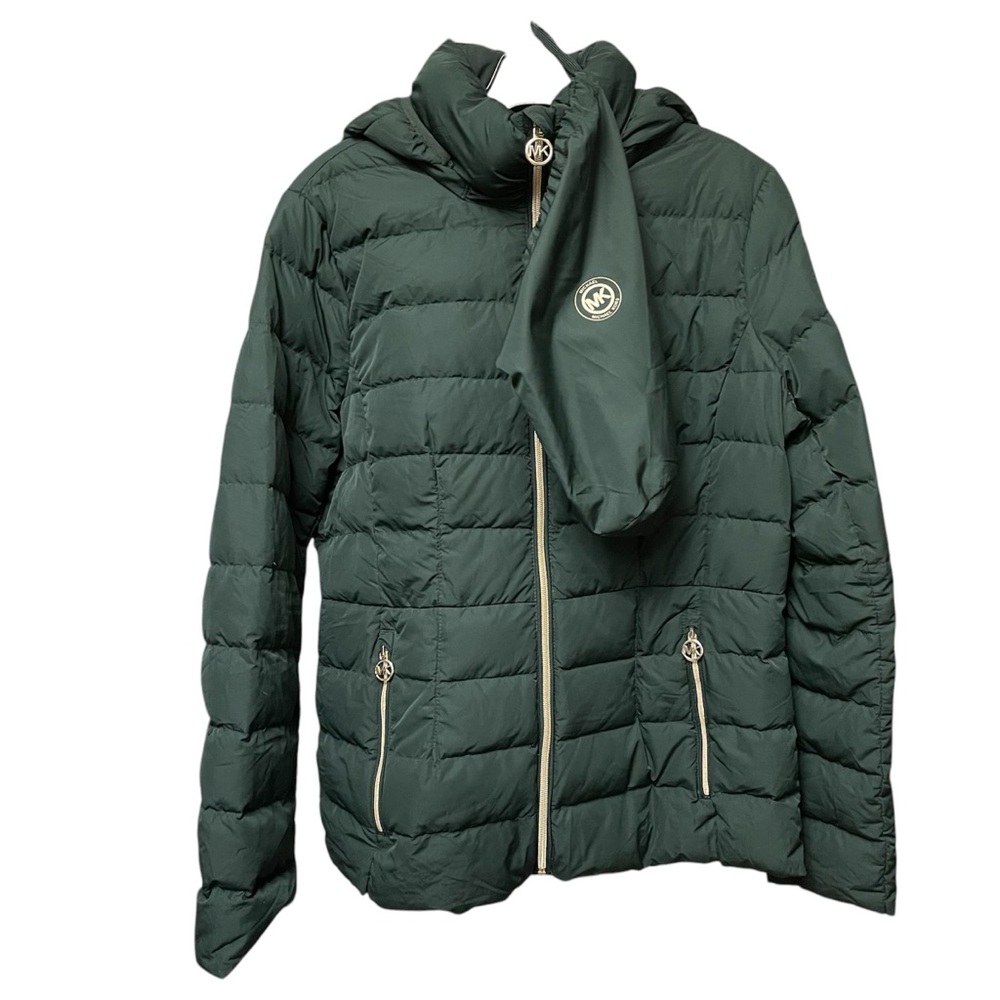 NWOT Michael Kors Packable Down Fill Green Puffer Jacket Size M